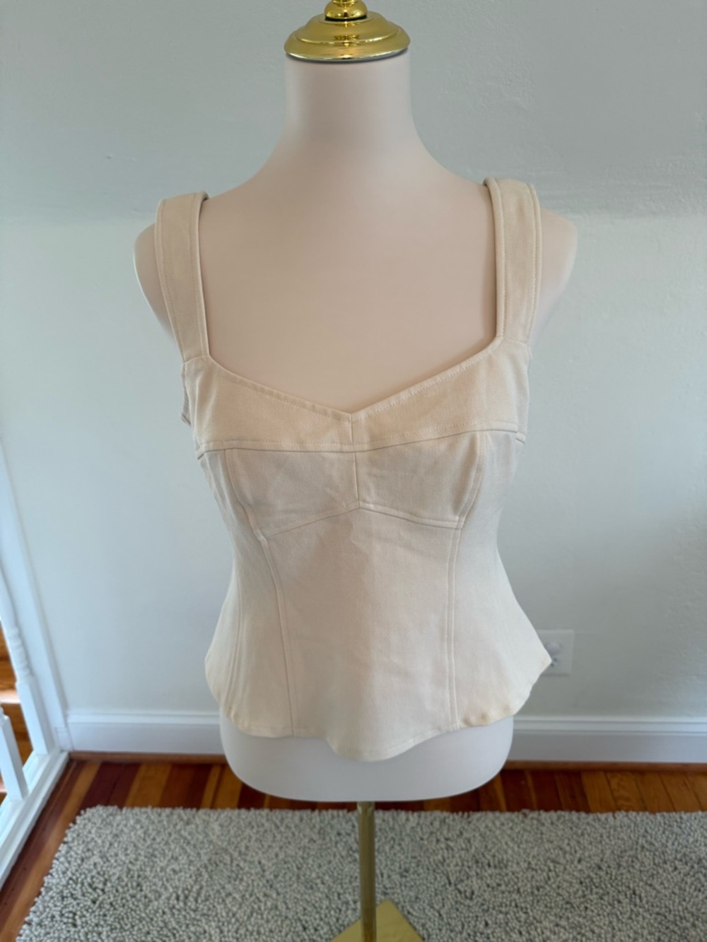 Nanette Lepore Cream Structured Bustier Corset-Style Top Size 10